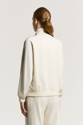 Brushed cotton sweatshirt with zip