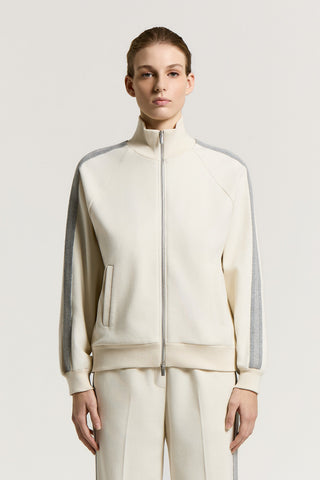 Brushed cotton sweatshirt with zip