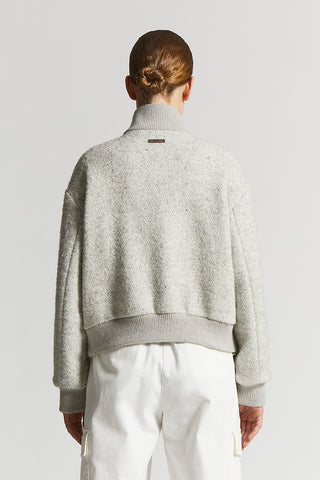 Herringbone alpaca wool bouclé jacket