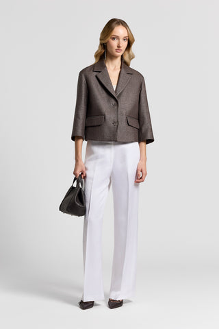 Raffia and cotton boxy jacket