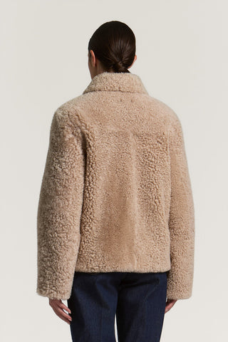 Jacke aus Nappaleder und Schaffell