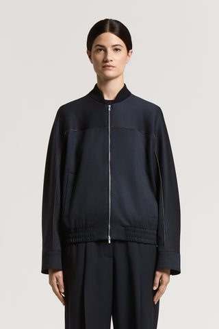 Chaqueta de lana con cuello tipo bomber
