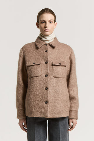 Carded mohair-blend overshirt