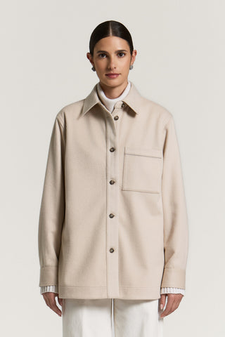 Overshirt aus Tuchstoff aus einer Wollmischung
