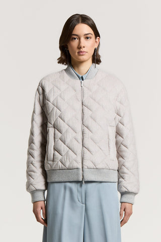 Quilted velvet bomber jacket