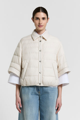 Lightweight down jacket in water-repellent microfiber.