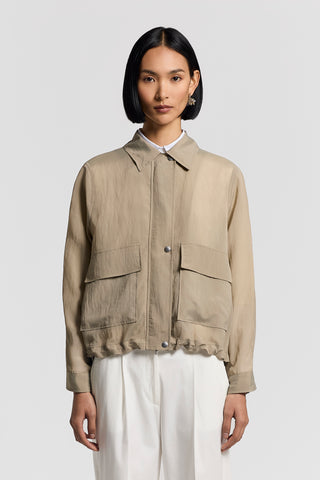 Technical organza duster coat