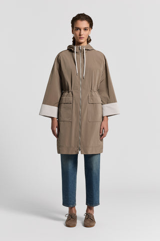 Technical taffeta midi jacket