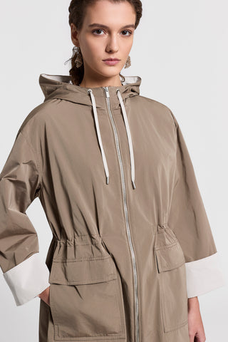 Technical taffeta midi jacket