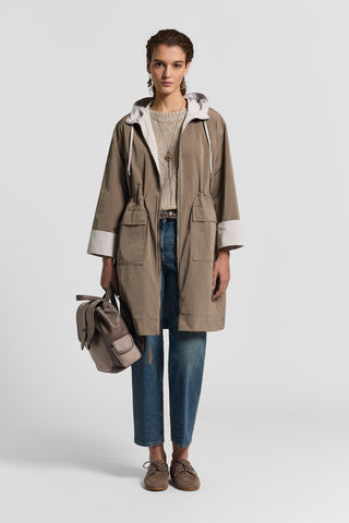 Technical taffeta midi jacket