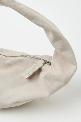Suede moon crossbody bag