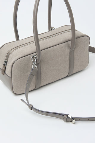 Canvas and leather bowling bag