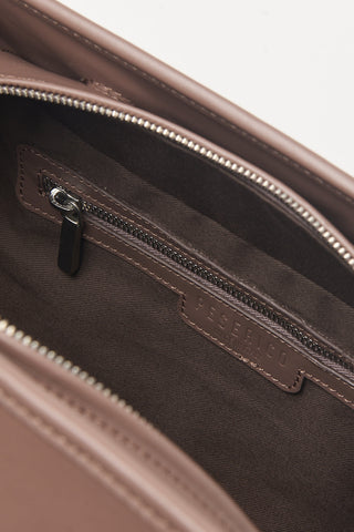 Genuine leather bowler bag