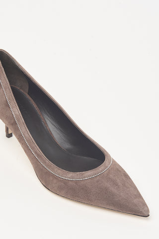 Genuine suede leather pumps