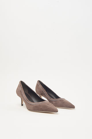 Genuine suede leather pumps