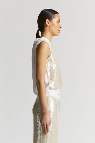 Sleeveless sequinned top