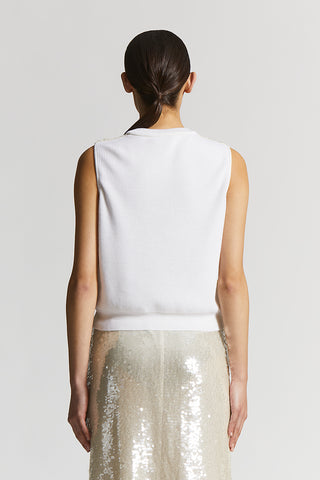 Sleeveless sequinned top