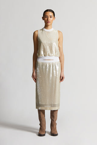 Sleeveless sequinned top