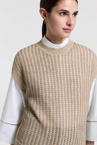 Alpaca wool and lurex-blend vest