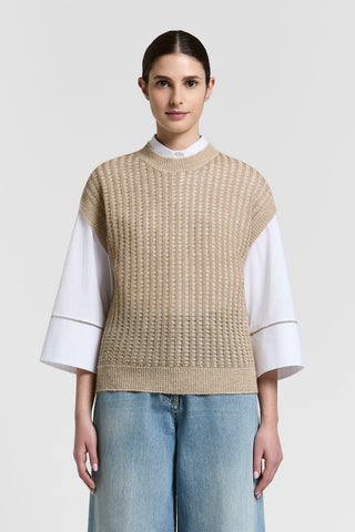 Alpaca wool and lurex-blend vest