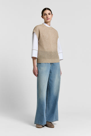 Alpaca wool and lurex-blend vest