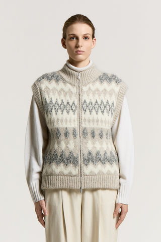 Wool, cashmere and mohair vest
