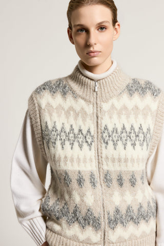 Wool, cashmere and mohair vest