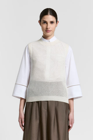 Sequinned cotton yarn top