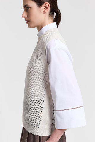 Sequinned cotton yarn top