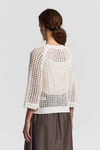 Sequinned cotton cordonet sweater