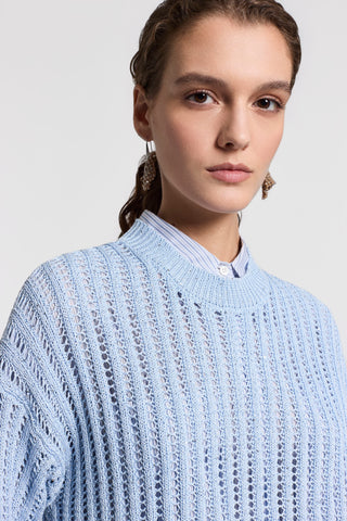 Sequinned cotton cordonet sweater