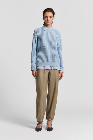 Sequinned cotton cordonet sweater