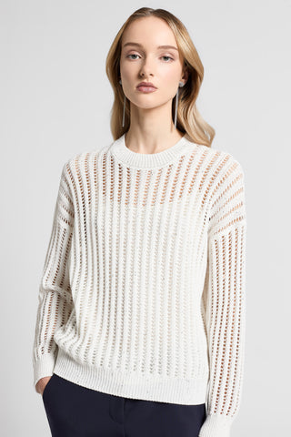 Sequinned cotton cordonet sweater