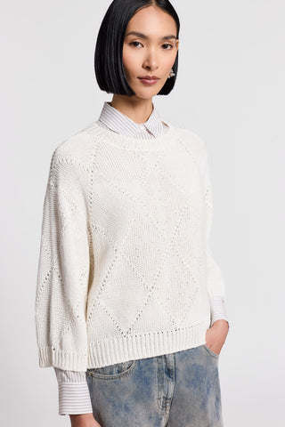 Sequinned cotton/linen-yarn sweater