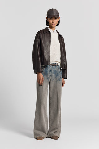 Sequinned cotton/linen-yarn sweater