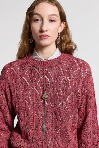 Sequinned cotton cordonet sweater