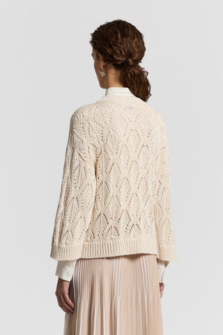 Sequinned cotton cordonet sweater
