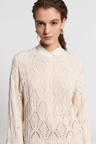 Sequinned cotton cordonet sweater