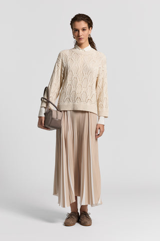 Sequinned cotton cordonet sweater