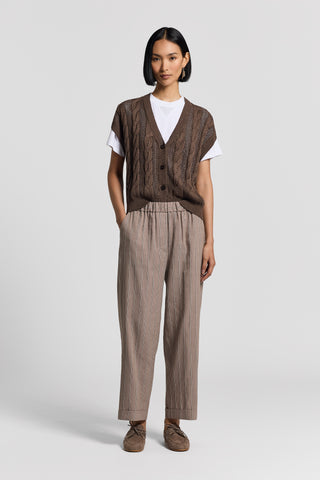 Sequinned cotton cordonet cardigan