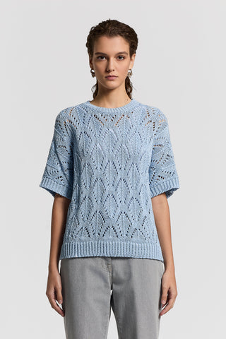 Sequinned cotton cordonet sweater