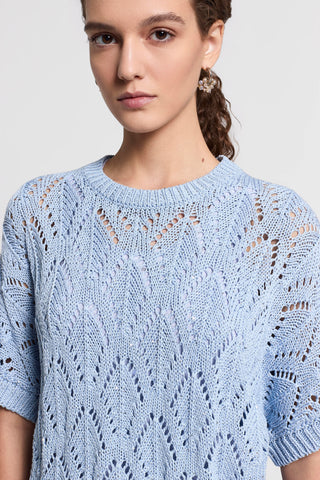 Sequinned cotton cordonet sweater
