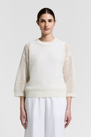 Sequinned cotton/linen-yarn sweater