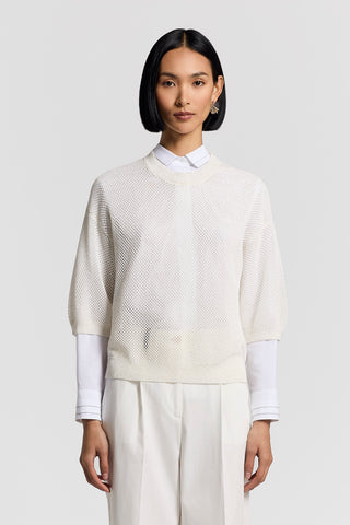 Sequinned cotton yarn sweater