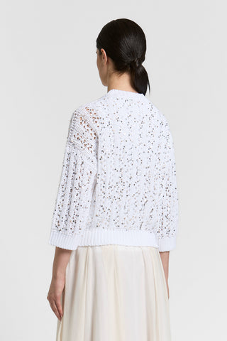 Cardigan aus Baumwollband mit Pailletten