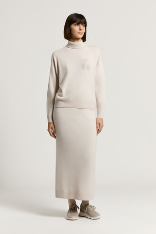 Virgin wool, silk and cashmere sweater
