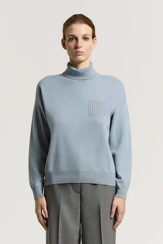 Virgin wool, silk and cashmere sweater