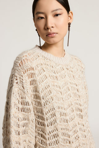 Alpaca sweater with micro sequins