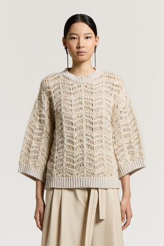 Alpaca sweater with micro sequins