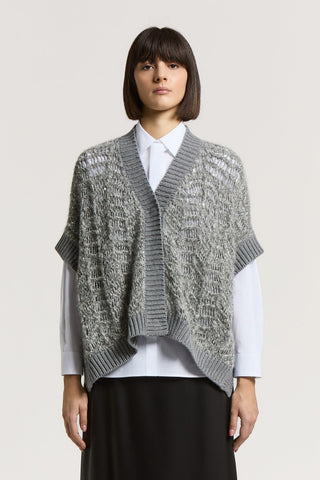 Wool, silk and cashmere cape